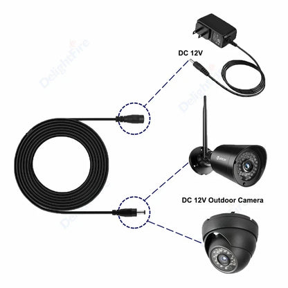 DC Power Extension Cable 5.5×2.1mm – 0.5M to 10M 22AWG Male to Female Cable for CCTV & LED Lights