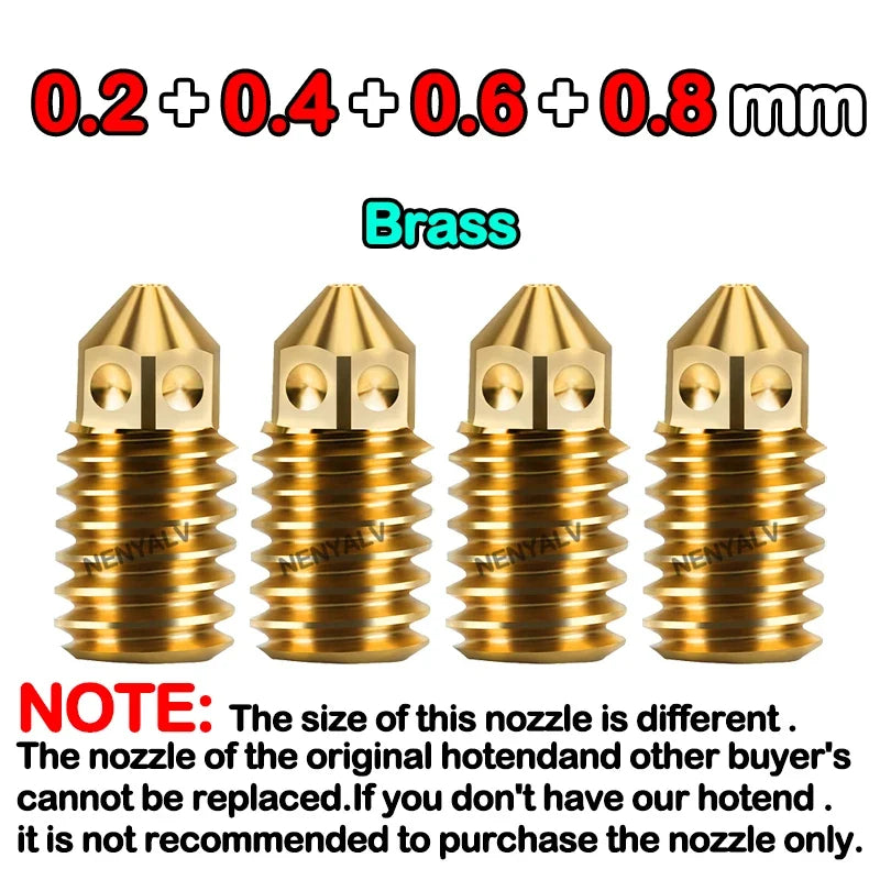 Bambu Lab A1 Mini Hardened Steel Hotend Kit - 0.2 0.4 0.6 0.8mm Nozzle Replacement Accessory for 3D Printer