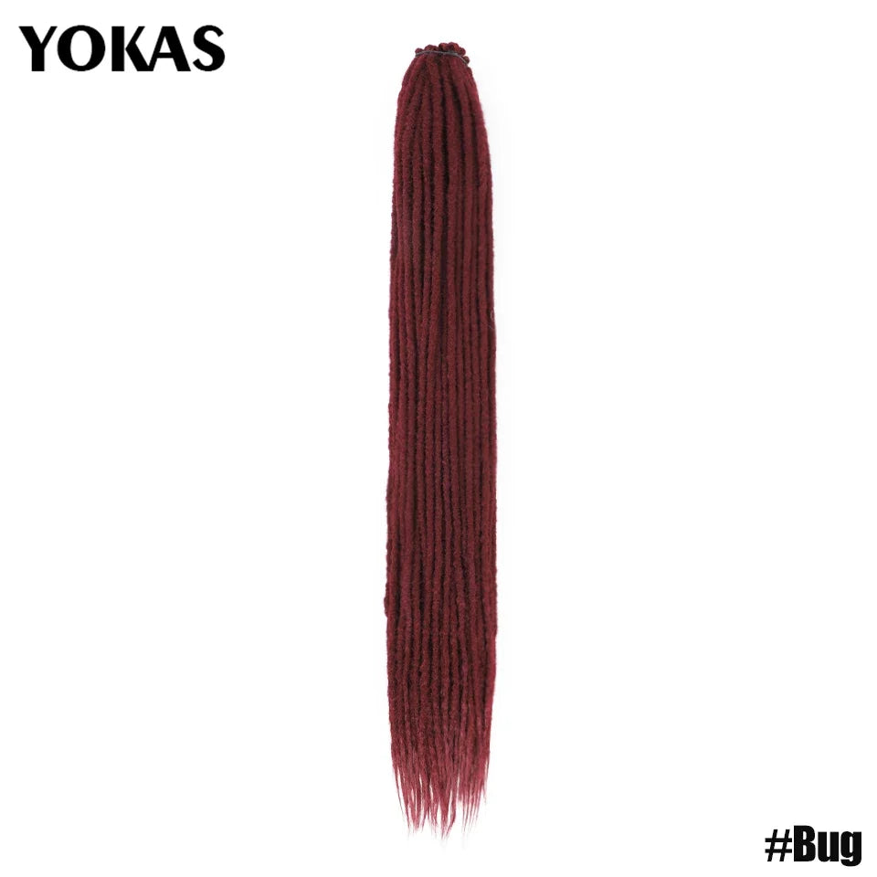 YOKAS Handmade Dreadlock Extensions - Synthetic Crochet Braided Hair 24 36 Inch Long Faux Locs for Women