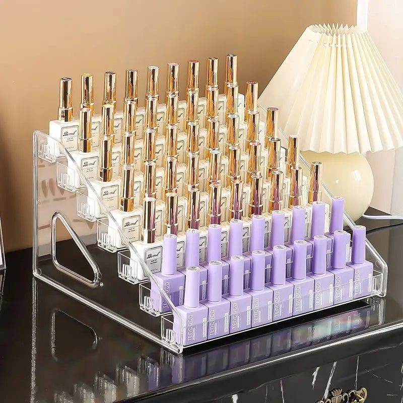 Multi-Layer Acrylic Nail Polish Display Rack – 3/4/5/6/7 Tier Transparent Organizer
