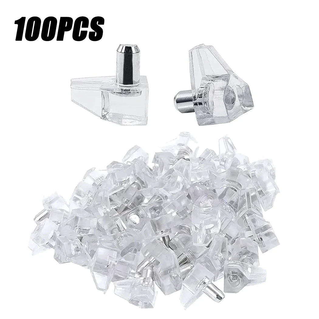 10/500PCS Transparent Shelf Studs – Plastic Laminate & Glass Plate Support Pegs for Cabinet, Wardrobe, Furniture Hardware