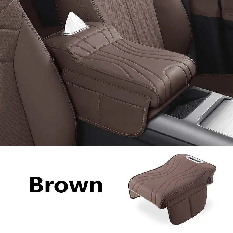 Car Armrest Height Increase Pad with Storage Bag – Leather Center Console Cover for Jaecoo J7, Jetour T2 & Haval H9 (2024–2025)