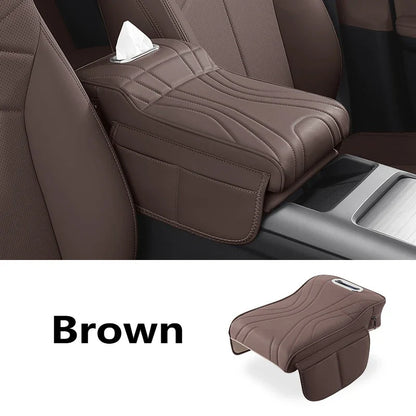 Car Armrest Height Increase Pad with Storage Bag – Leather Center Console Cover for Jaecoo J7, Jetour T2 & Haval H9 (2024–2025)