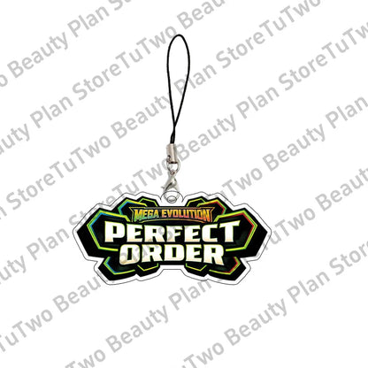 Anime PTCG Mega Evolution Acrylic Keychain – Pocket Monster Logo Cartoon Bag Pendant Keyring Collectible Gift Toy Series