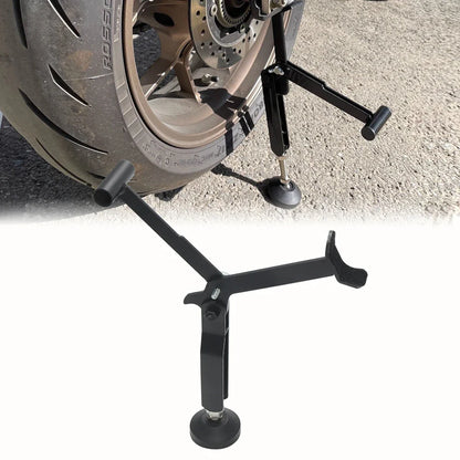 Motorcycle Folding Lift Stand - Heavy-Duty, Stable Crane Frame with Upgraded Armrest for Enhanced Support