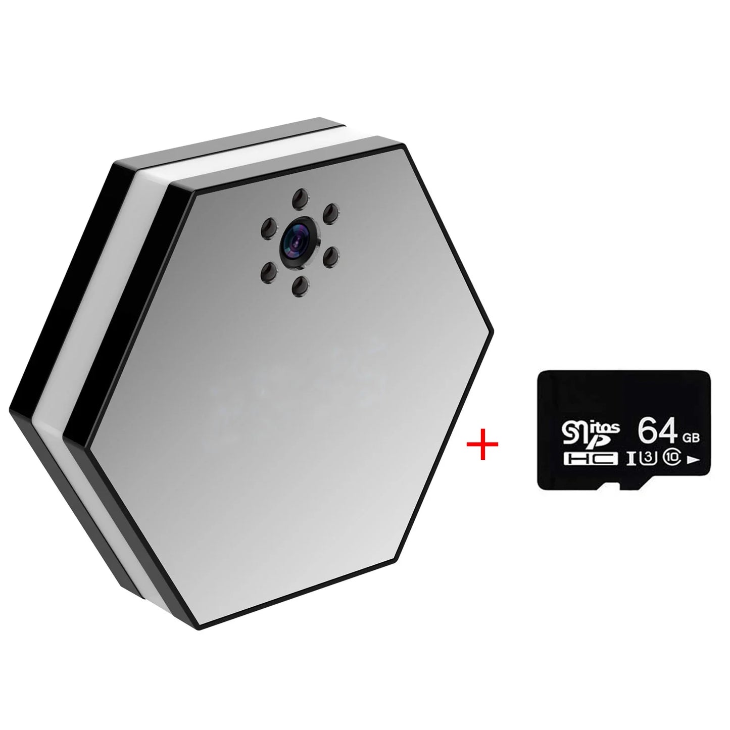 130° PTZ WiFi Alarm Clock Camera – 1080P HD Mini Wireless Security Cam with IR Night Vision & Motion Recording