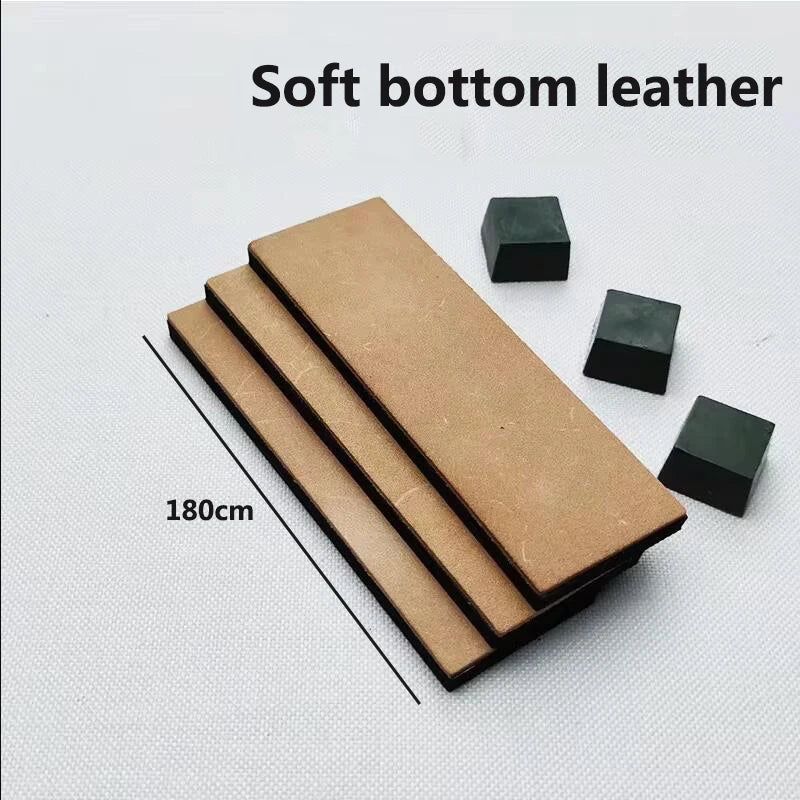 Handmade Wooden Handle Leather Sharpening Strop – Double-Sided Razor Knife Polishing & Home Sharpening Tool