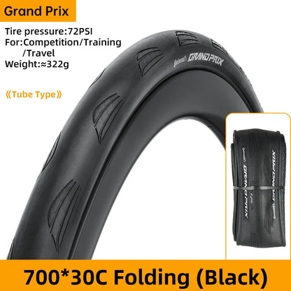 Continental Grand Prix Road Bicycle Tire – 700C Folding Clincher, Tubeless & Tube Options