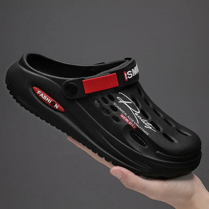 Men’s Summer Clog Slippers – Soft Sole Breathable Beach & Home Sandals with Anti-Slip Outdoor Comfort