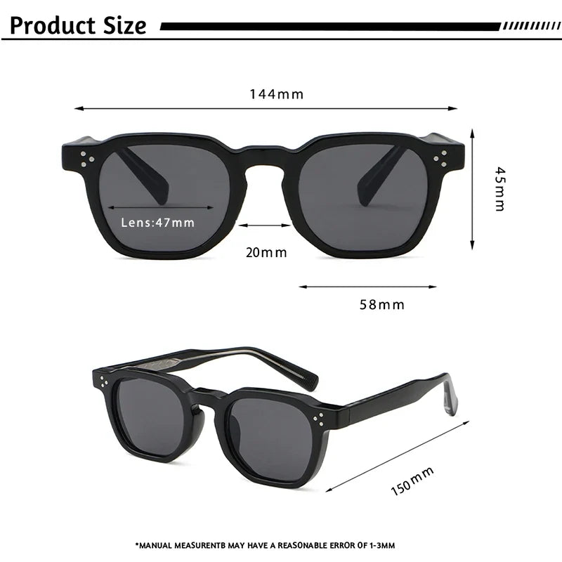 CATERSIDE Small Frame Square Sunglasses - Fashion Unisex Eyewear for Travel, Parties & Business