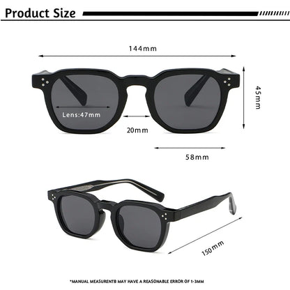CATERSIDE Small Frame Square Sunglasses - Fashion Unisex Eyewear for Travel, Parties & Business