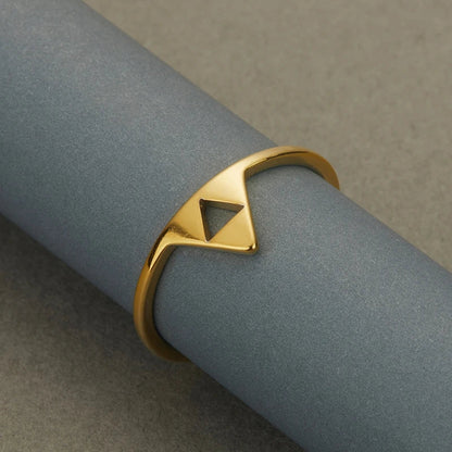 Kinitial Vintage Stainless Steel Triforce Triangle Ring – Men’s Simple Jewelry Gift