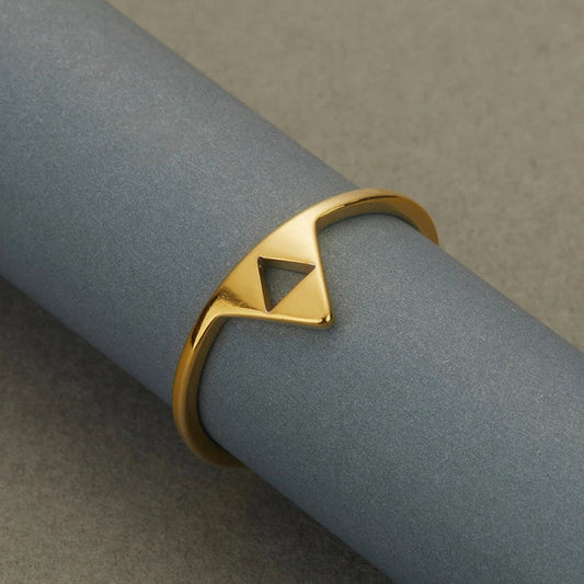 Kinitial Vintage Stainless Steel Triforce Triangle Ring – Men’s Simple Jewelry Gift
