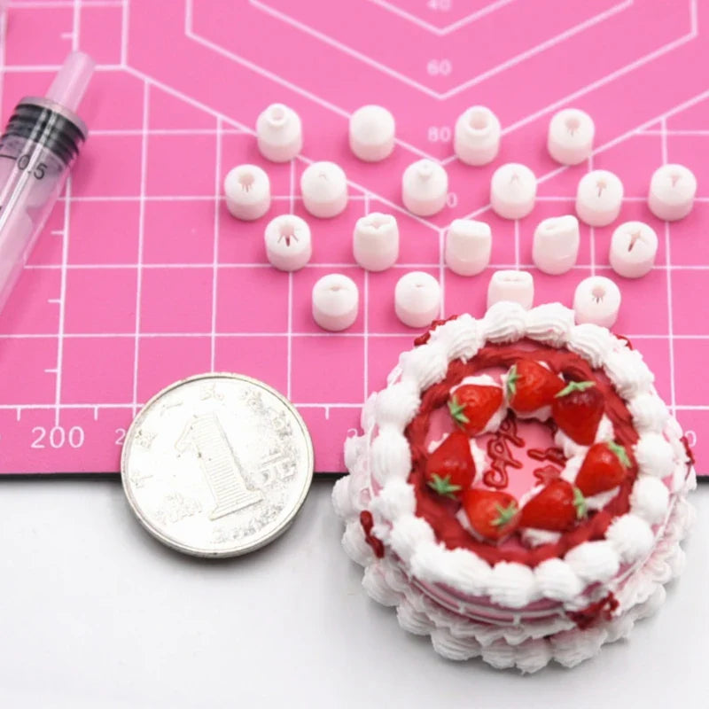 19PCS Mini Nozzle Set – Pottery Clay, Dessert, Food, and Toy Piping Tips for DIY Miniature Cakes