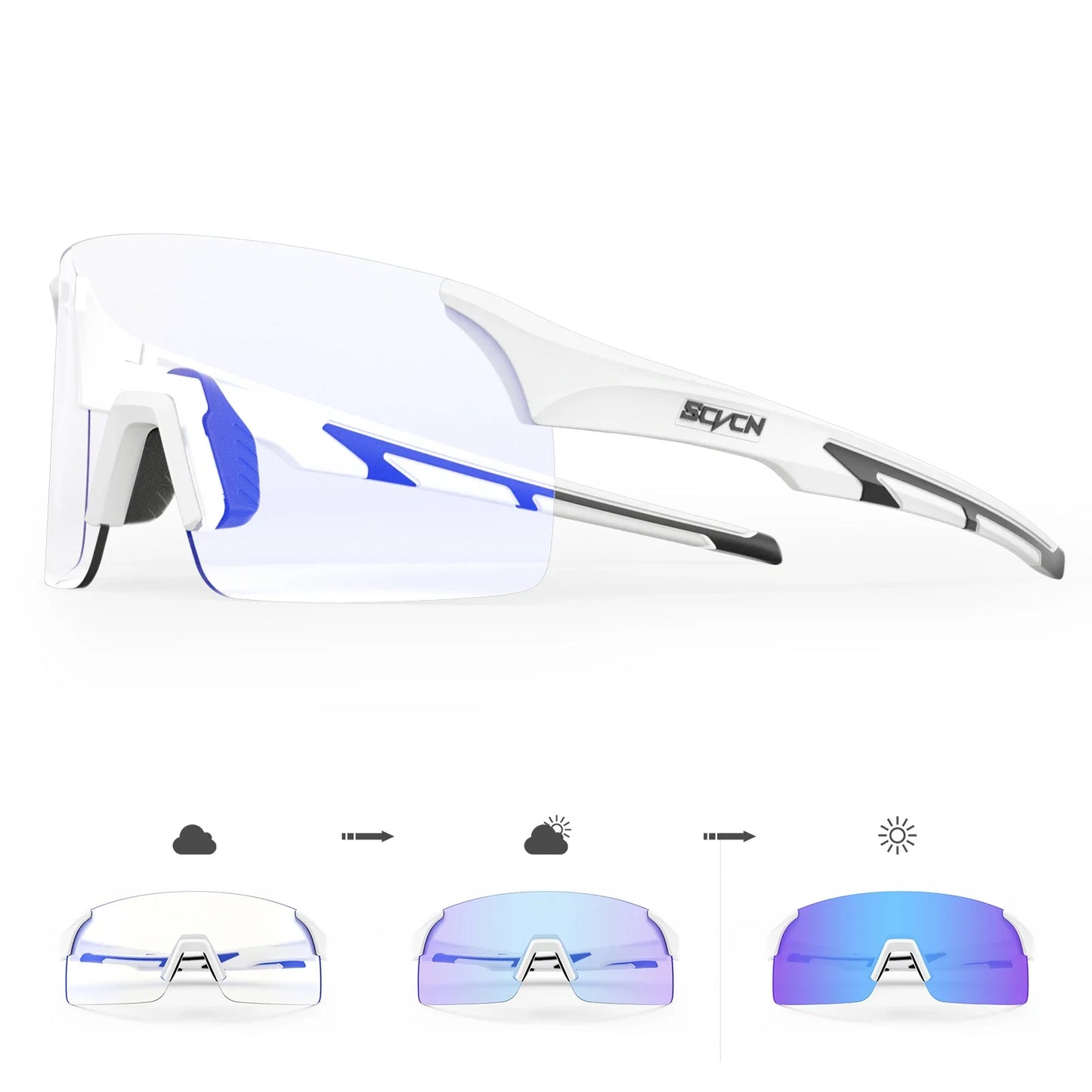 SCVCN Photochromic Sunglasses for Cycling & Outdoor Sports - Men & Women's MTB Climbing Eyewear, Driving Bicycle Goggles