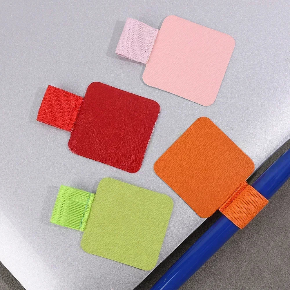 6-1pcs Self-Adhesive Pen Loops and Pencil Holders - PU Leather Pad for Stylus, Pencils, Notebooks, Anti-Lost and Anti-Fall Elastic Loops