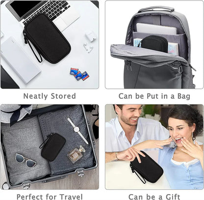 Travel Electronics Organizer Bag — Portable Waterproof Double-Layer Storage for Cables, Wires & Accessories