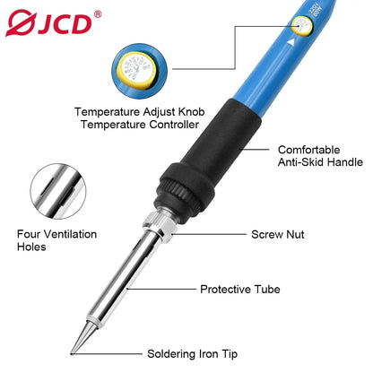JCD 60W/80W Electric Soldering Iron – Adjustable Temperature with Digital Display for Welding & Repair
