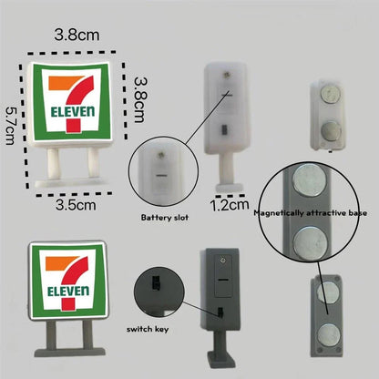 Coffee Shop Magnetic Fridge Stickers – Creative Convenience Store Light Signs, Luminous 711 Light Box Home Decor