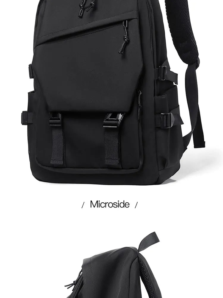 15 Inch Polyester Waterproof Men’s Backpack – Simple, Fashionable Student & Couple Computer Bag