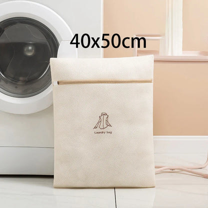 7Pcs Fine Mesh Laundry Bag Set – Embroidery Print Washing Pouches for Clothes, Household Washing Machine Bags