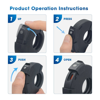 48W Quick Charge PD & QC3.0 Motorcycle USB Charger – Waterproof Handlebar Mount, 12V-24V Power Adapter