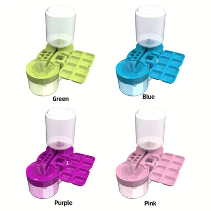 Automatic Paint Brush Washer with Drain Button – Water Circulation Cleaner for Acrylic & Water-Based Brushes