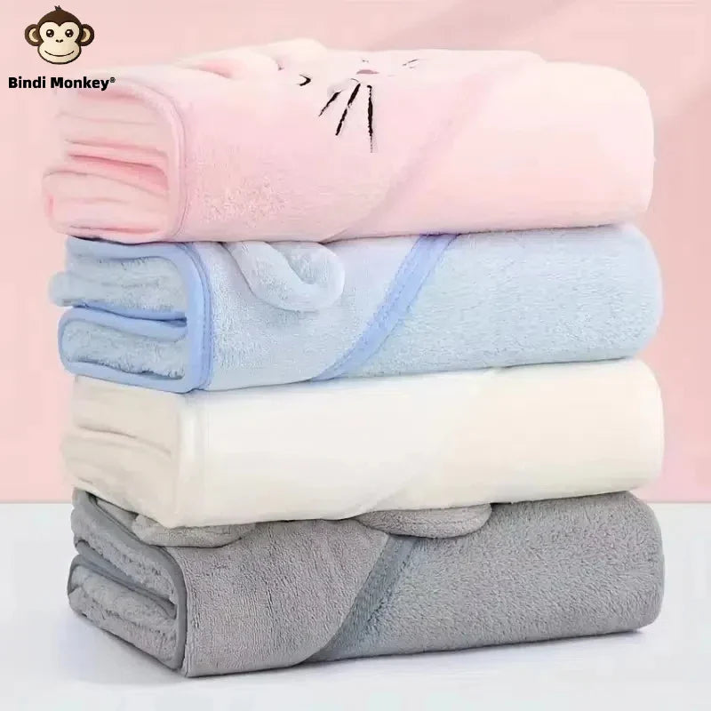 Animal Baby Bathrobe – Soft, Quick-Absorbent Hooded Coral Velvet Sleeping & Cuddle Robe for All Occasions