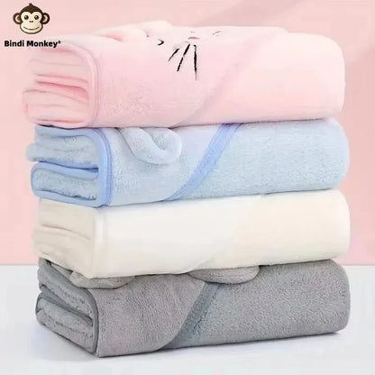 Animal Baby Bathrobe – Soft, Quick-Absorbent Hooded Coral Velvet Sleeping & Cuddle Robe for All Occasions
