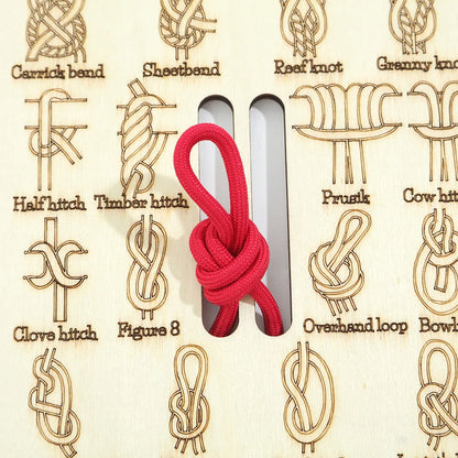 Knot Tying Practice Kit — Training Board with Rope for Learning Knots, Outdoor & Adult Skill Set