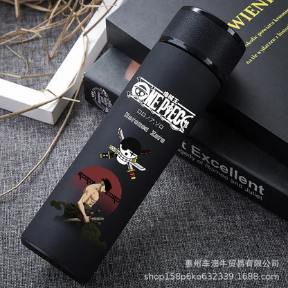 One Piece Anime Thermos Cup – 304 Stainless Steel Luffy & Zoro Action Figure Water Bottle