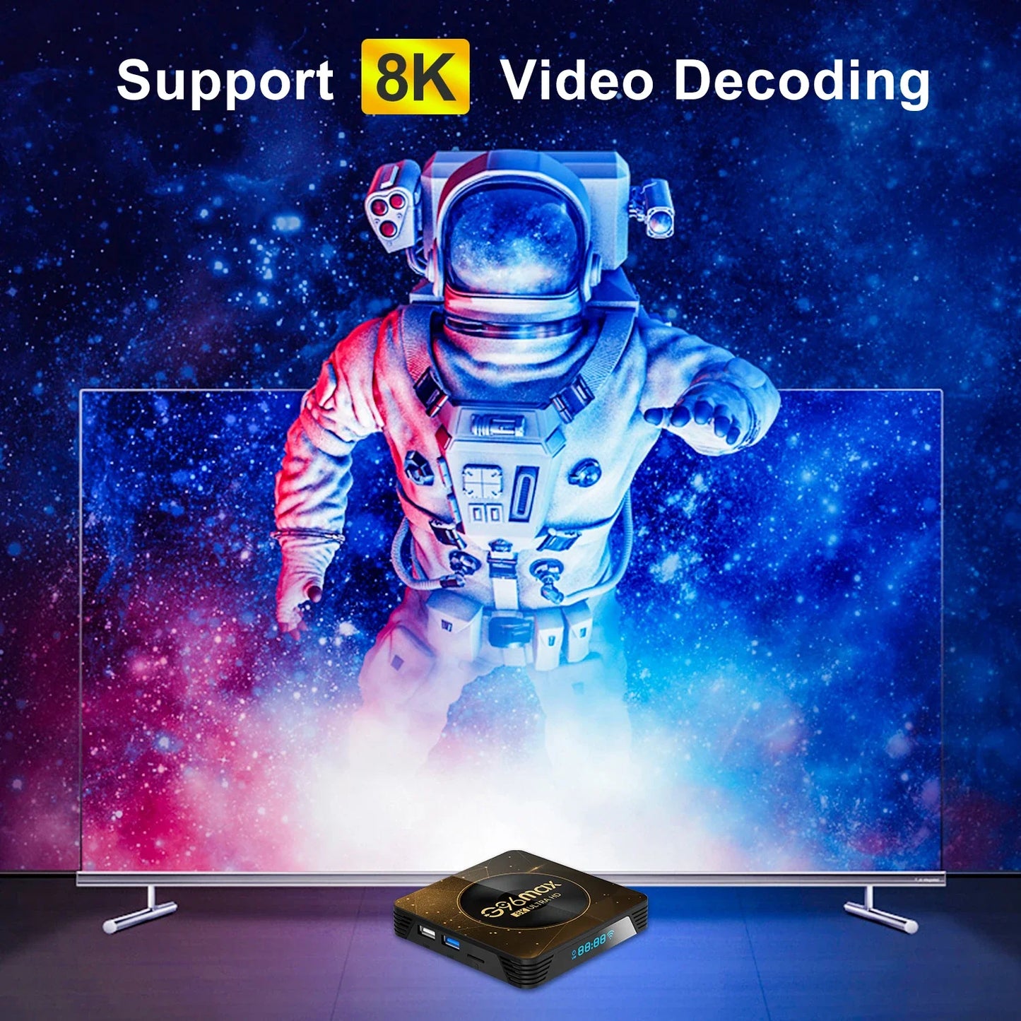 MAXA13 Android 13 8K Ultra HD Smart TV Box – 4GB+64GB WiFi6 Media Player for Netflix & YouTube