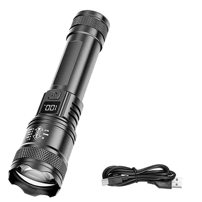 2000LM Ultra Bright P50 LED Tactical Flashlight – Telescopic Zoom Handheld Torch EDC Emergency Spotlight (14500/18650 Battery Compatible)