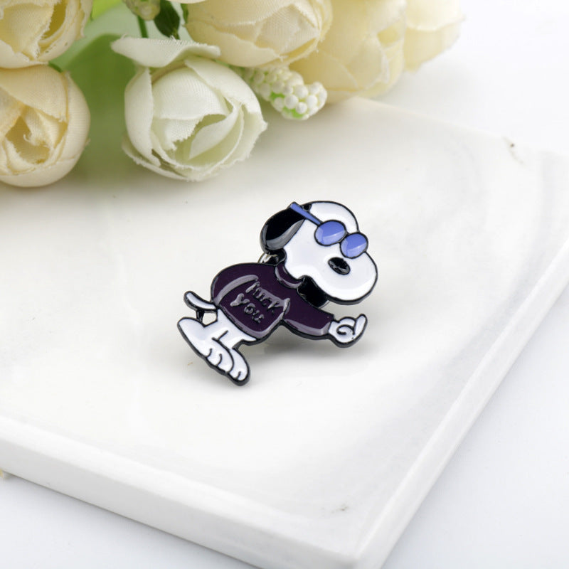 Kawaii Snoopy Alloy Brooches – Cartoon Lapel Pins for Jackets, Backpacks, Clothes, and Kids’ Gifts