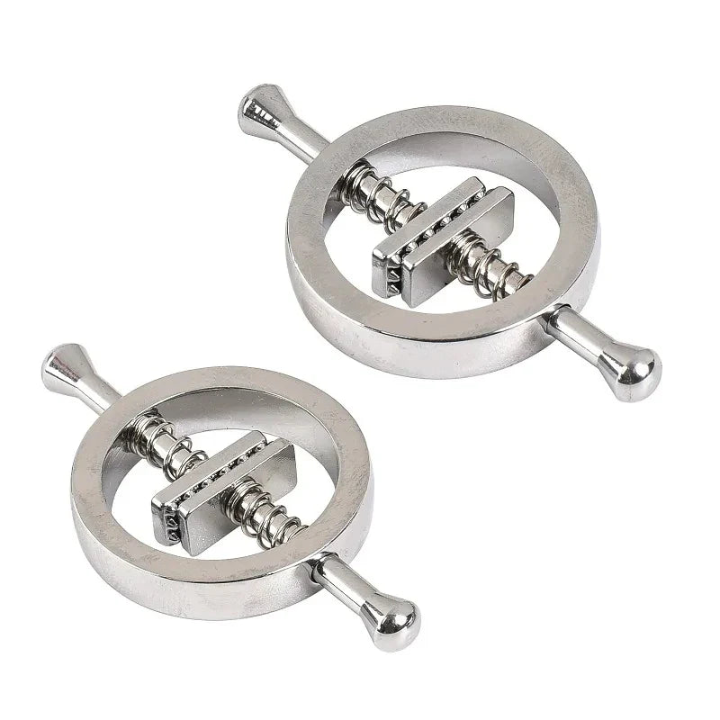 Stainless Steel Adjustable Nipple Clips — Erotic Breast Stimulation, Bondage Restraint Fetish BDSM Sex Toy for Women