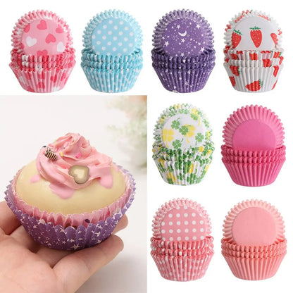 100PCS Cake Cups – Paper Cupcake Liners & Muffin Wrappers for Baking & Cake Decorating