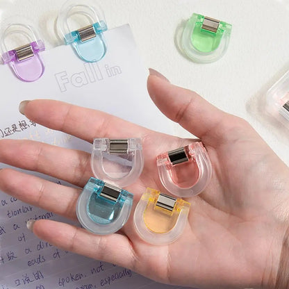 4PCS Multifunctional Mini Page Holder Clips – Multicolor Transparent Paper Clips for Memos, Files, Indexes & Magazines