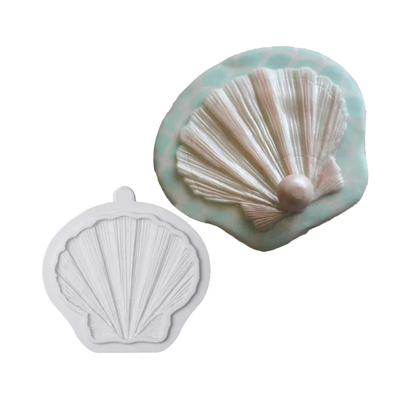 Meibum Marine Theme Silicone Cake Molds – Shell & Pearl Design, Food-Grade Baking & Cake Decorating Tools