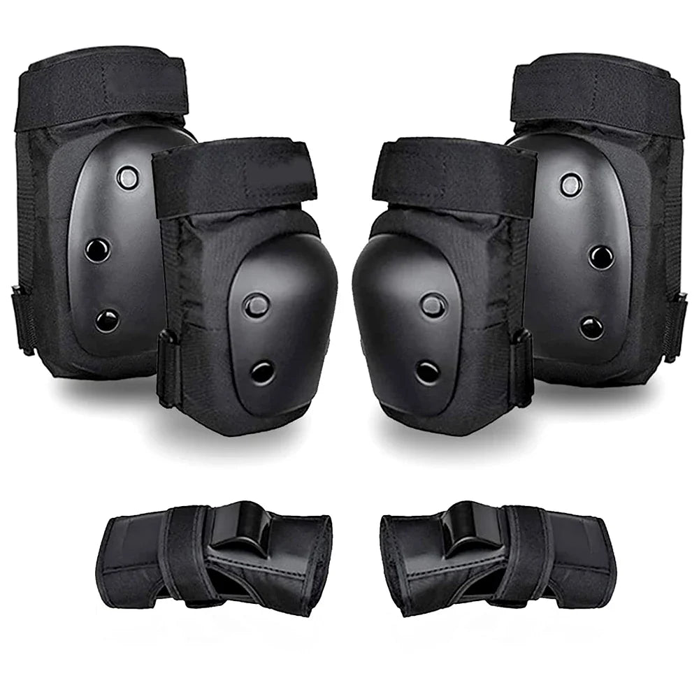 Adult/Kids 6-in-1 Protective Gear Set – Knee Pads, Elbow Pads & Wrist Guards for Skating, Skateboarding, Scooter & BMX