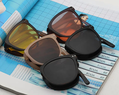 UV400 Polarized Folding Sunglasses – Anti-UV Oval Frame for Men & Women