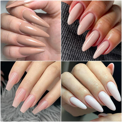 MEET ACROSS 8ML Quick Extension Nail Gel: Nude Milk White UV Gel Nail Polish - Semi-Permanent Nails Art for Manicure Tools