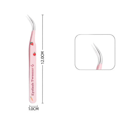6 Types False Eyelash Tweezers — Stainless Steel Anti-Static Curved & 3D Lash Tools