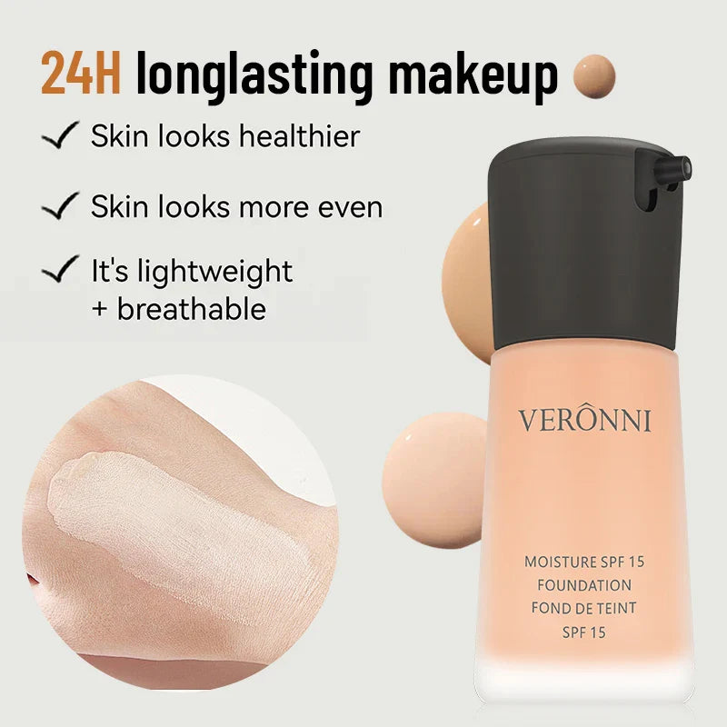 Matte Liquid Foundation – Full Coverage BB Cream with Oil Control, Waterproof & Long-Lasting Natural Face Base