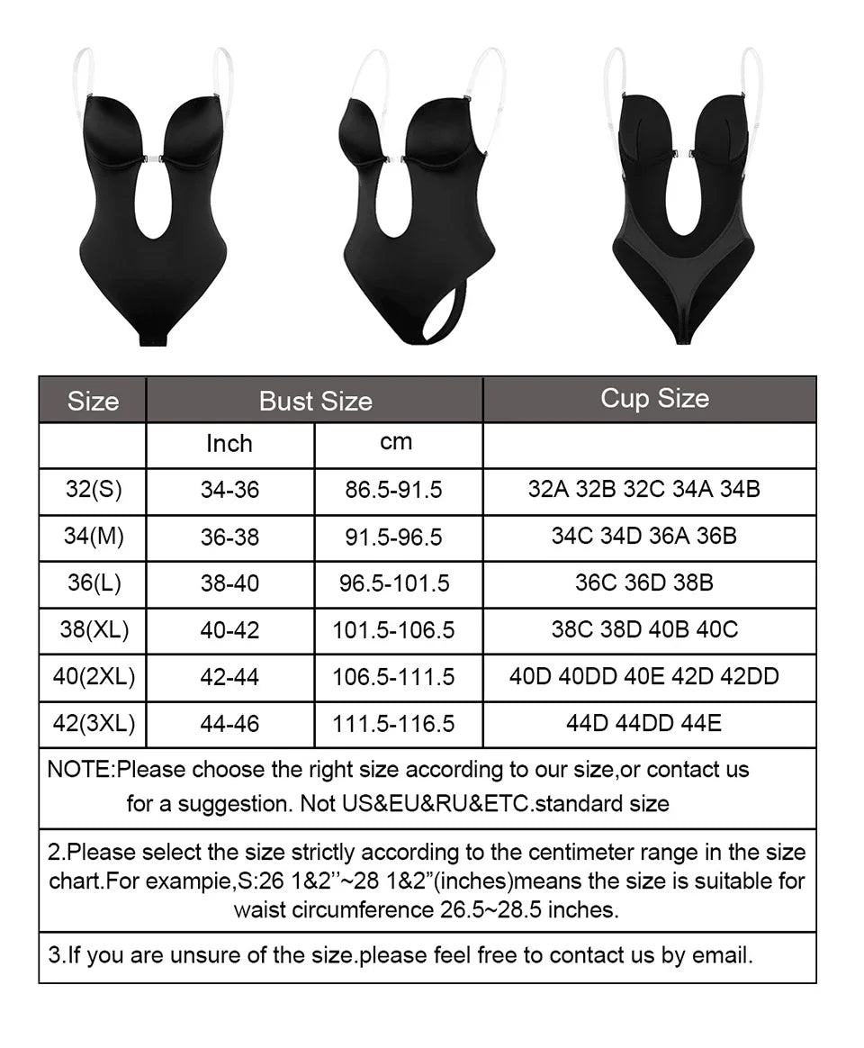 Women’s Full Body Shaper Bodysuit – Backless Thong, Invisible Tummy Control Shapewear for Slimming & Contour