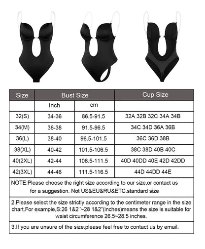 Women’s Full Body Shaper Bodysuit – Backless Thong, Invisible Tummy Control Shapewear for Slimming & Contour