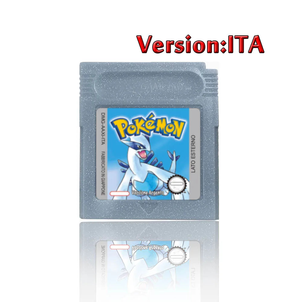 Pokemon GBC Game Cartridge - 16-Bit Video Game Card in Red, Blue, Crystal, Gold, Silver & Yellow Versions