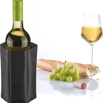 Non-Toxic Reusable Wine Cooler Sleeve – Universal Folding Bottle Chiller with Durable Ice Pack
