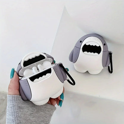 Cute Cartoon Shark Silicone Case for AirPods 1/2/3/4 & Pro 2 — Protective Wireless Earphone Cover