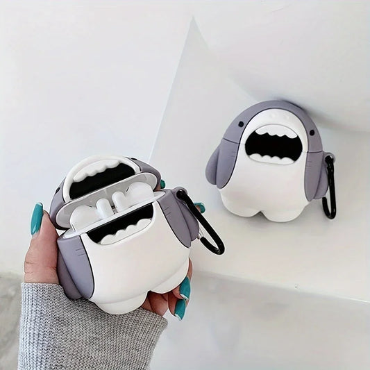 Cute Cartoon Shark Silicone Case for AirPods 1/2/3/4 & Pro 2 — Protective Wireless Earphone Cover