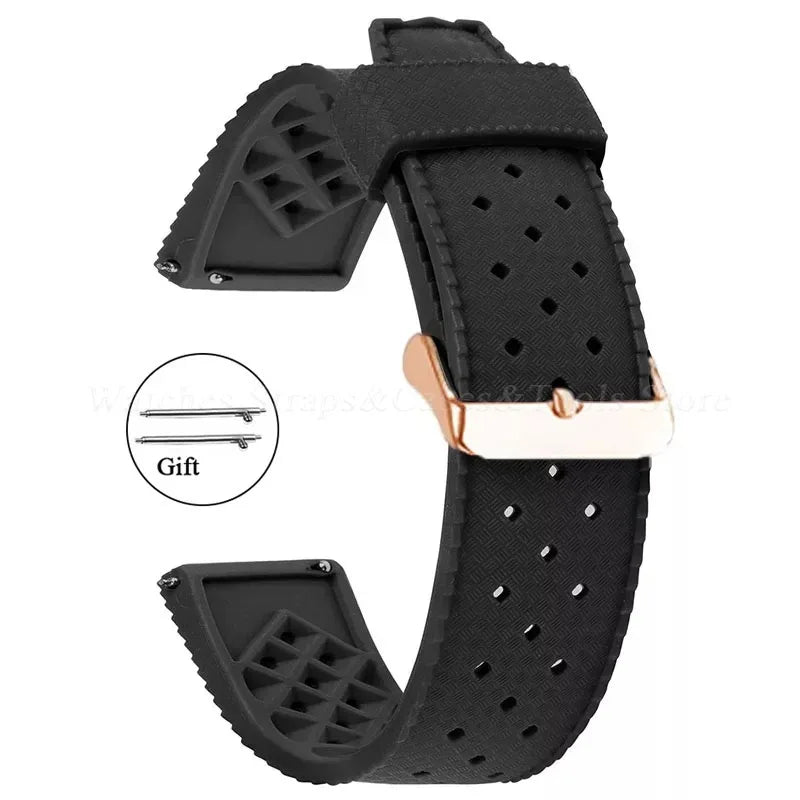 Premium Tropic Silicone Watch Strap – 20mm & 22mm Quick Release Waterproof Rubber Bracelet for Seiko, Oris & Omega